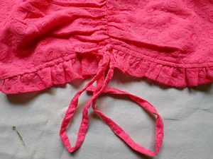 Embroidered Tie-up Ruched Top 💗