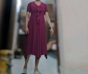 Strechable fabric Purple Dress..