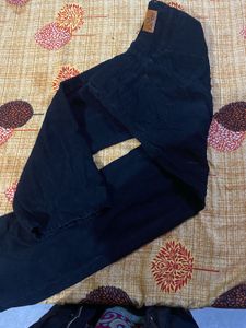 Black Straight Jeans For Woman