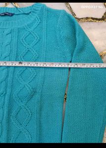 Blue Knitted Warm Sweater