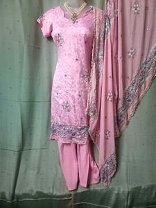Pink Dress With Heavy Dupatta
