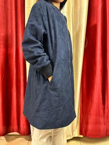 Navy Blue Long Overcoat