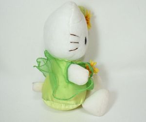 Hello kitty sanrio Plush Green Flower dress 7.5”