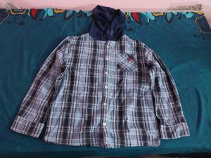 Tommy Bahama Boys Plaid Button Down Hoodie Long Sl