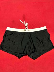 Black &amp; White Sporty Shorts Zip Pocket