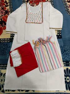 Women Kurti Pant Dupatta 3 Piece Set Xl