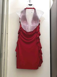 Red Ruffle Mini Dress