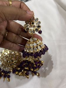 Mirrorwork Tikka &amp; Earring Set