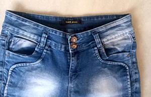 Dark Blue Jeans Capri