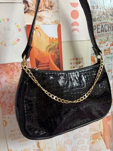 Black Glossy Handbag