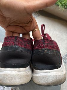 maroon sneakers