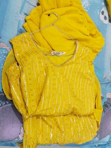 Yellow Embellished Kurti