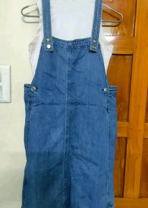 Denim Dungree Skirt With Tops