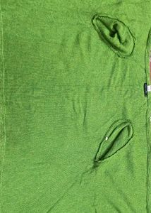 Green Cardigan Cum Shrug Sweater