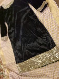 Velvet Party Wear Kurta attached Lining Inside