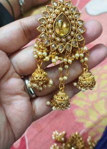 Gold Tone Jhumka Earrings