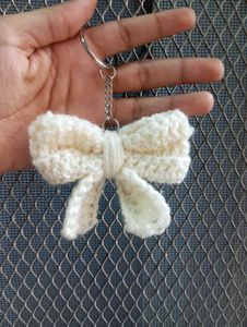 Handmade Crochet Bow Keychain