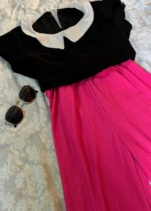 Black Top With White Neck Detailing