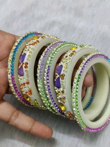 Colorful Crystal Bangle Set