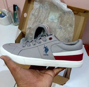 US Polo Assn Canvas Grey Sneakers For Men