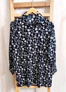 Fine Cotton Black Printed Shirt Size-36