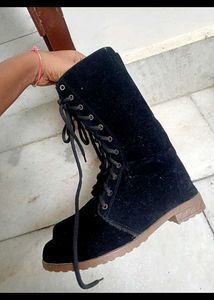 Black Lace-Up Boots