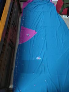 Blue Pink Jamli Saree