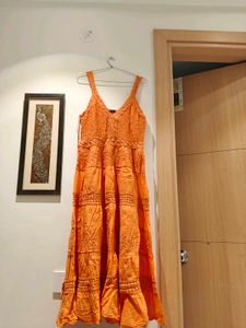 Orange Embroidered Dress