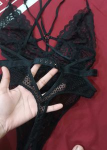 Black Lace Bodysuit..check label size