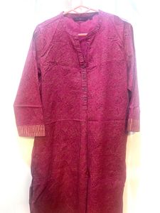 💖 Maroon Printed Kurta by Rangmanch