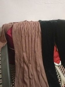 Velvet Pant Wih Woolen Long Middi