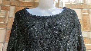 Sparkling Black Knit Sweater