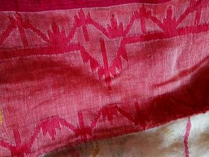 White Maslin Saree with Colorful Detailed