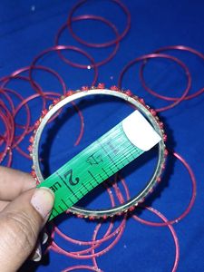 Beautiful Red Metal Bangles &amp; Kadha