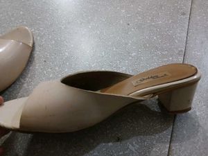 Beige Block Heels