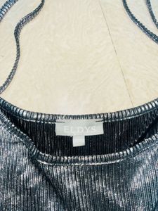 Metallic Silver Tank Top