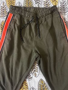 Casual Olive Green Track Pants