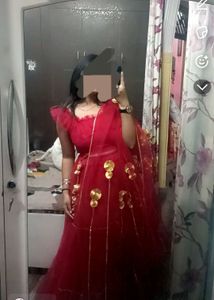 Red Net Lehenga Choli