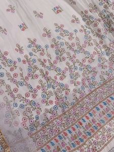 Elegant White Embroidered Lehenga Choli