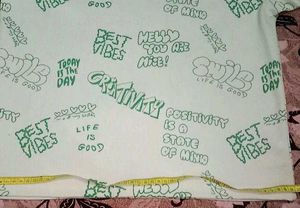 Typography Green Top/Tshirt