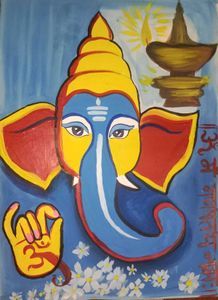 A Hand Made Drawing Of Ganesh Ji