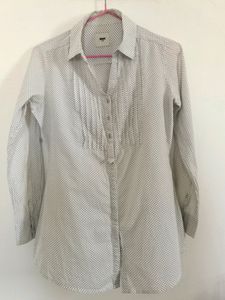 Max Full Sleeves White Shirt With Polka Dots