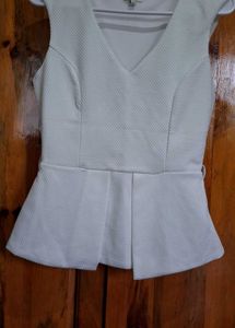Chic White Peplum Top