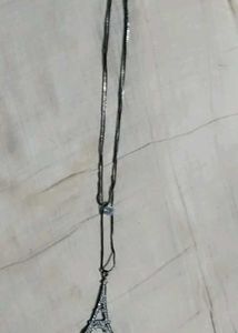 Leaf Pendant Necklace And Eiffel Tower Chain