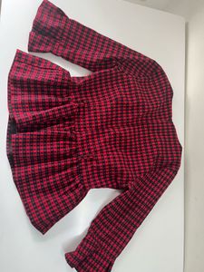 Crimson Cascade Elegant top