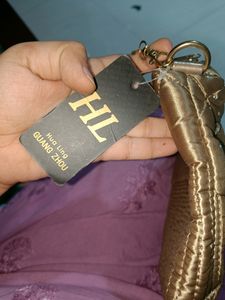 Brand New Olive HL Rhinestone Butterfly Handbag