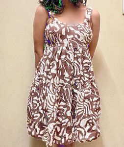 Brown & White mini dress