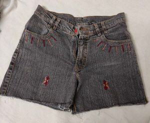 Vintage Embroidered Denim Shorts