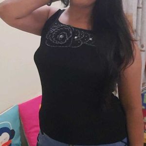 Black Party Wear New Sleeveless Top