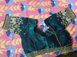 Mid Green color Hand Embroidery work Lehenga